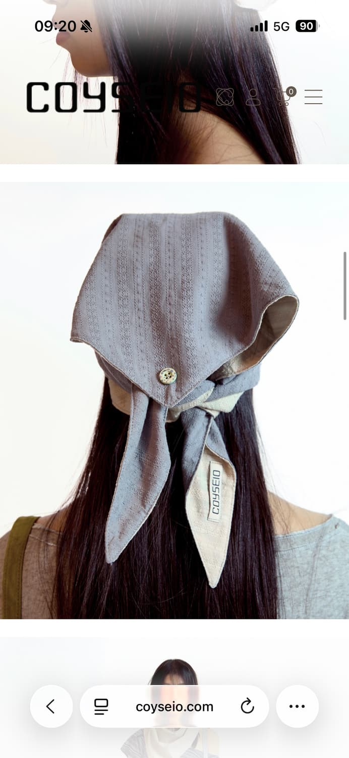 코이세이오 버튼 리버시블 스카프 차콜 상품이미지2