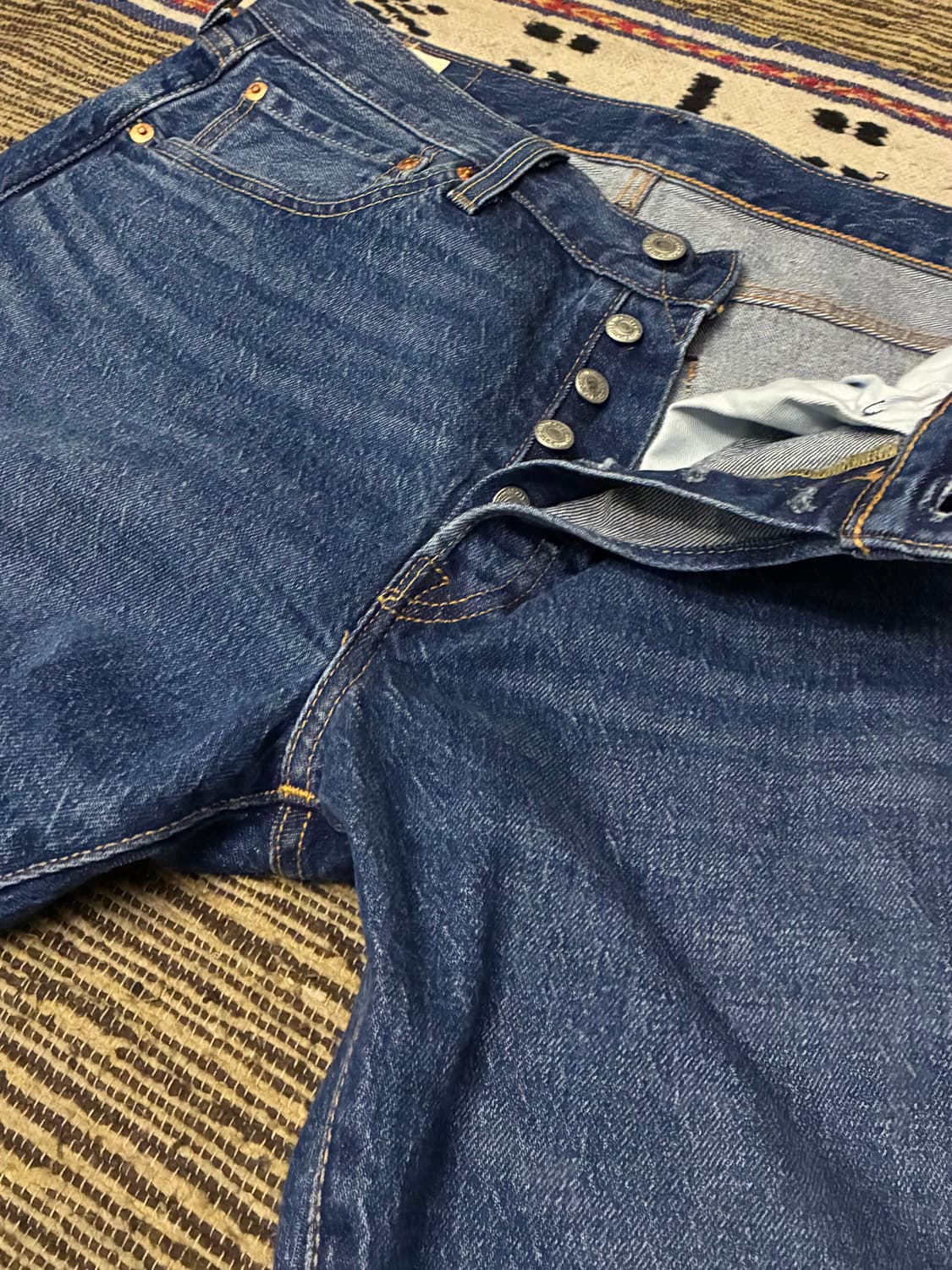 (32)Levis 리바이스 501 프리미엄 빅E 워싱 중청 데님 상품이미지3