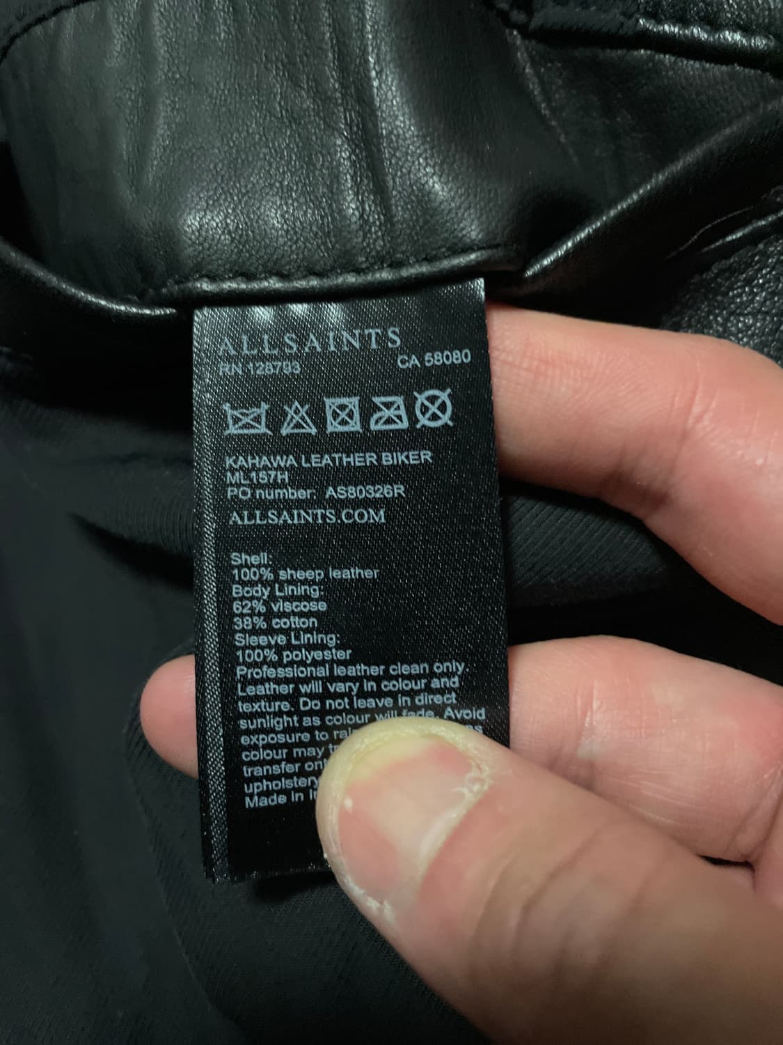 올 세인츠 웨스턴 무드 2WAY 양가죽 카하와 바이커 레더 자켓 상품이미지7