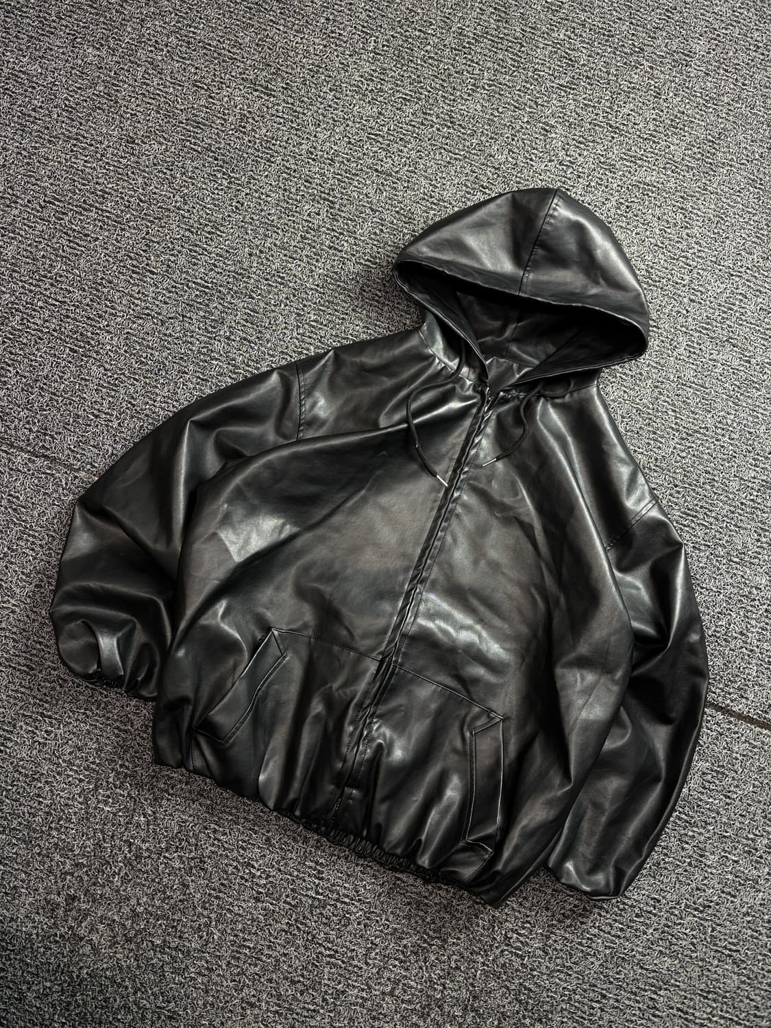 빈티지 아카이브 비건레더 후디 점퍼 자켓 2198 상품이미지1