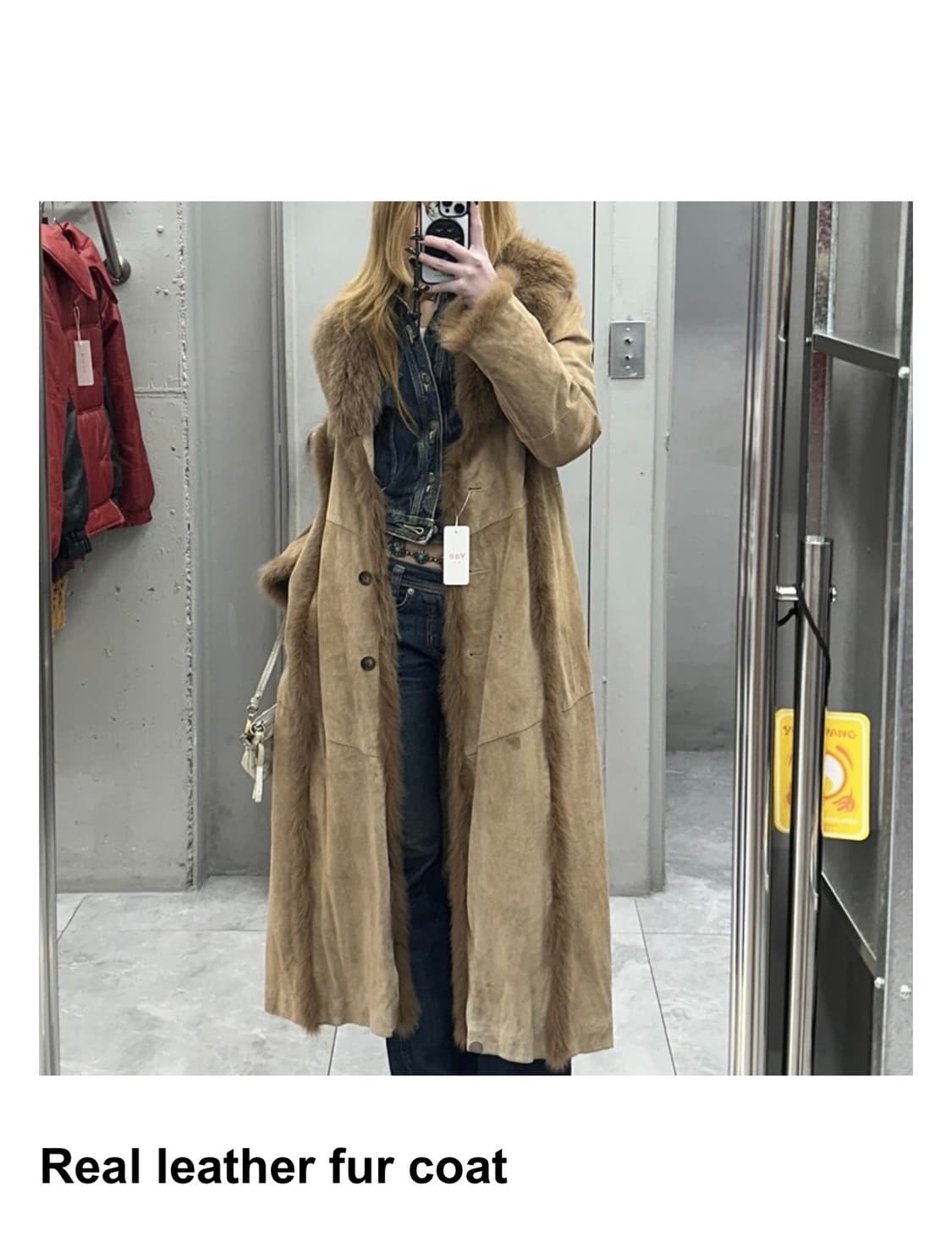 빈티지 야에 리얼레더 퍼 코트 상품이미지2