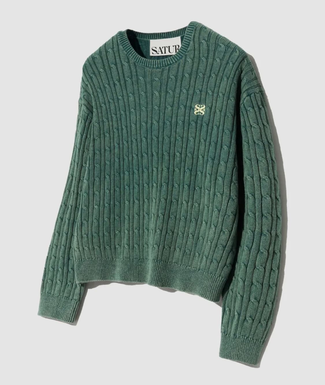 세터 클래식 다이드 케이블 니트 빈티지 그린 상품이미지2