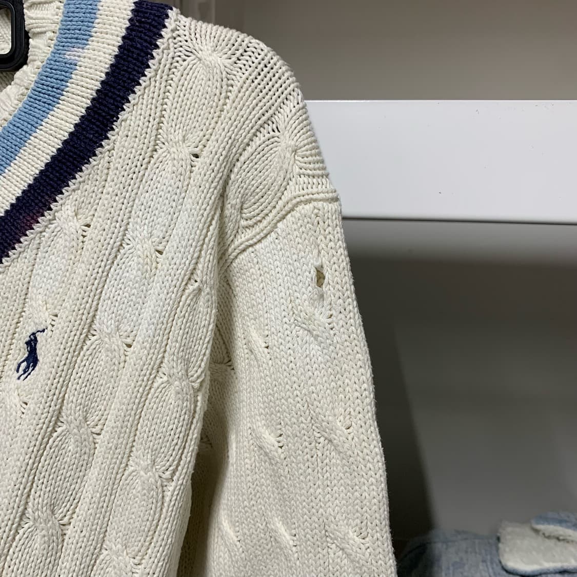 [XS] 90's 폴로 랄프로렌 브이넥 아란 케이블 니트 상품이미지6
