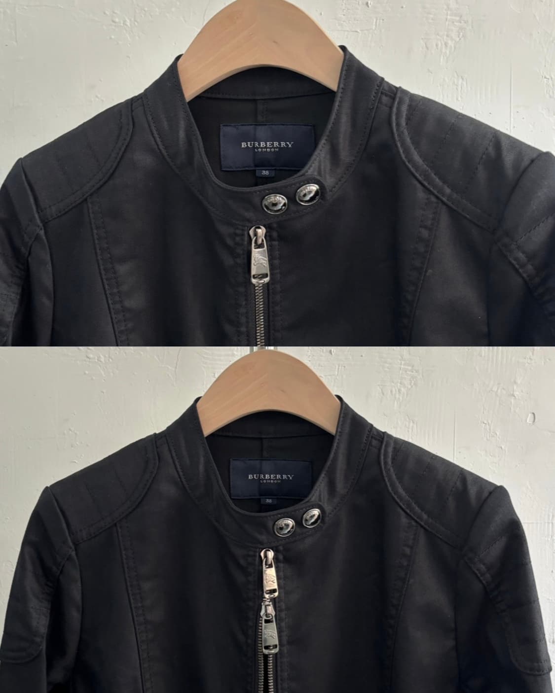 Burberry 버버리 블랙 코튼 바이커 숏 자켓 상품이미지6