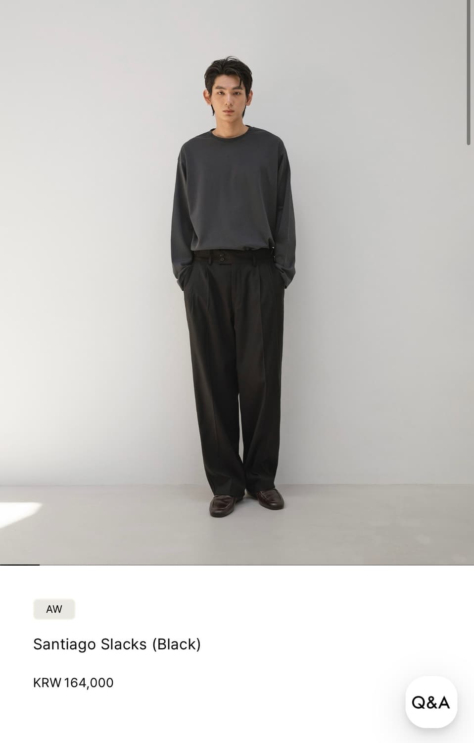 AW 어나더오피스 산티아고 슬랙스 01 블랙 상품이미지1