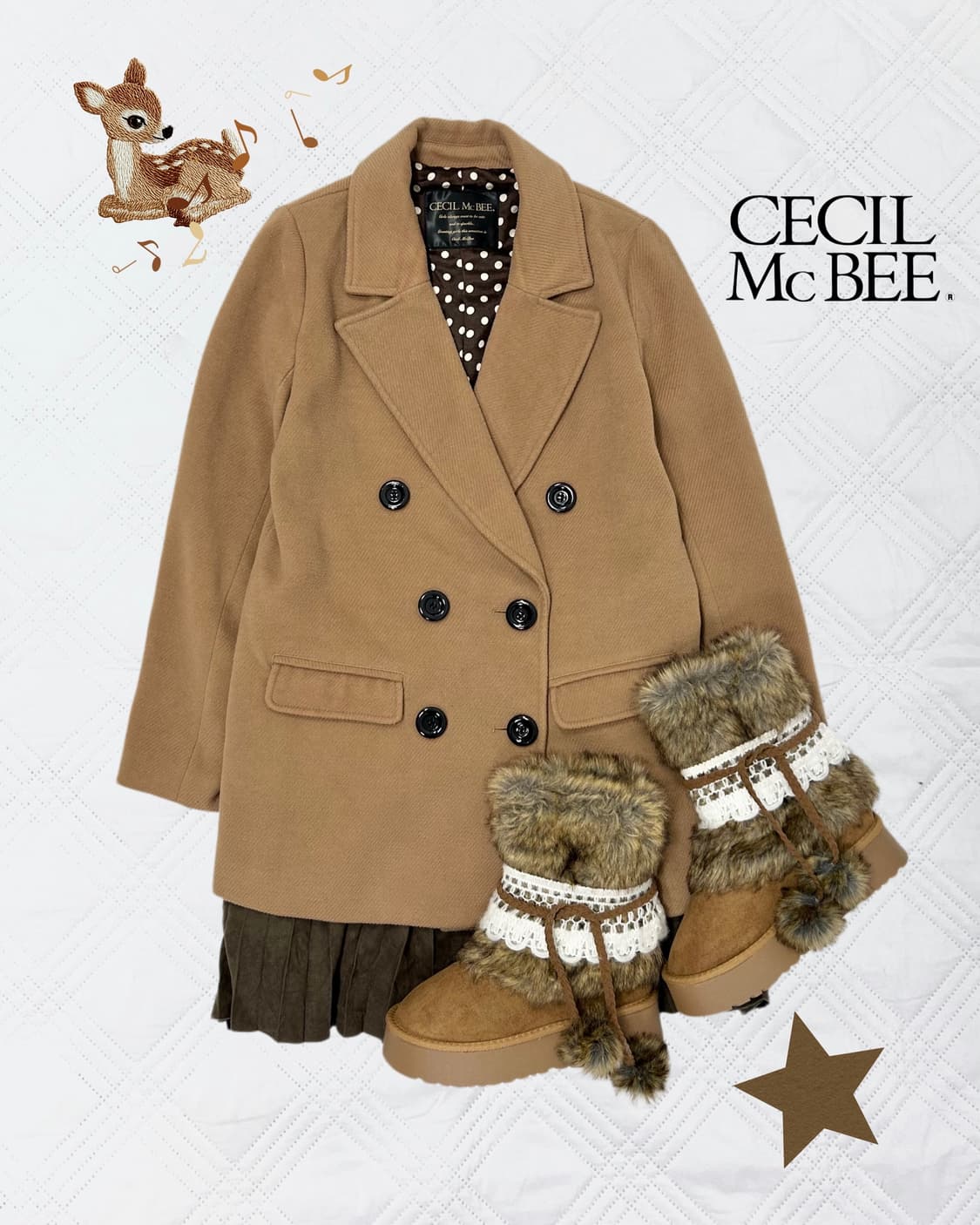 ꒰ঌ 세실맥비 라떼갸루 도트 코트໒꒱ 상품이미지1