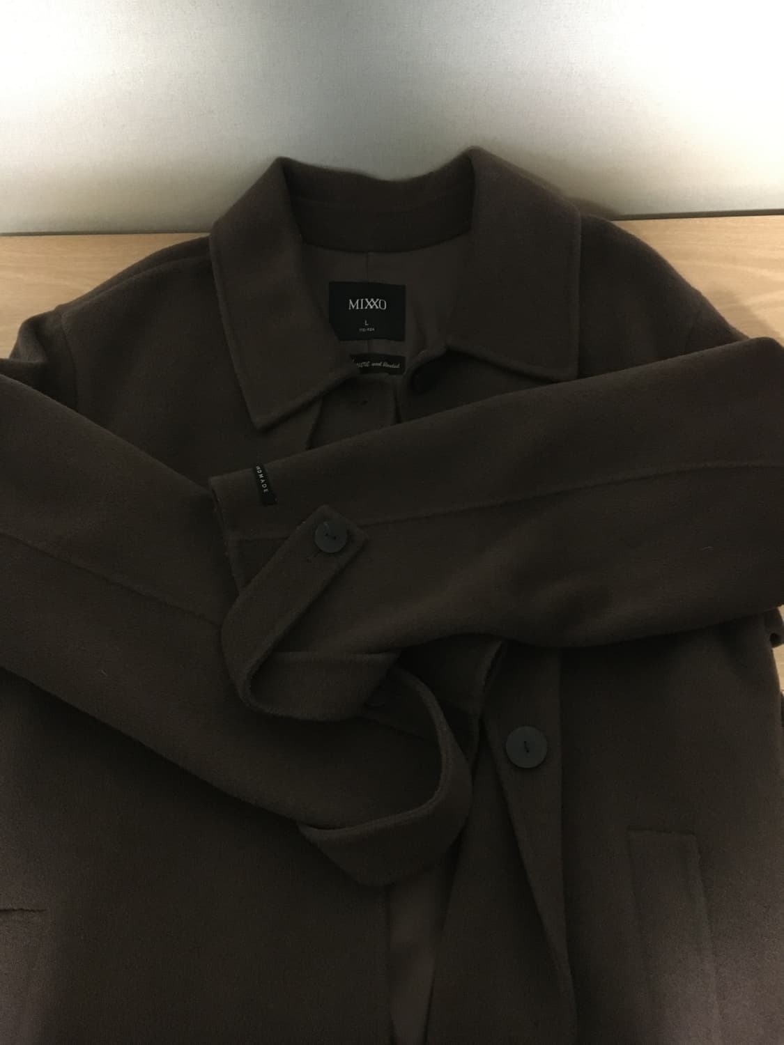 미쏘 핸드메이드 울 코트 브라운 상품이미지3