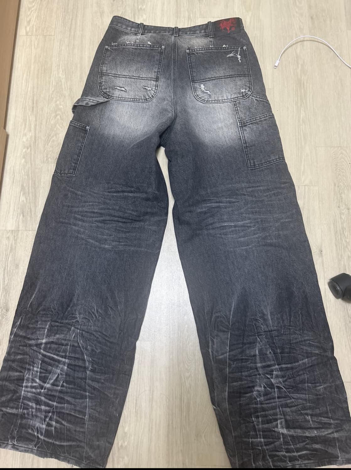 에모스탠스클럽 워시드그레이 와이드배기진 2사이즈emostanceclub 상품이미지3