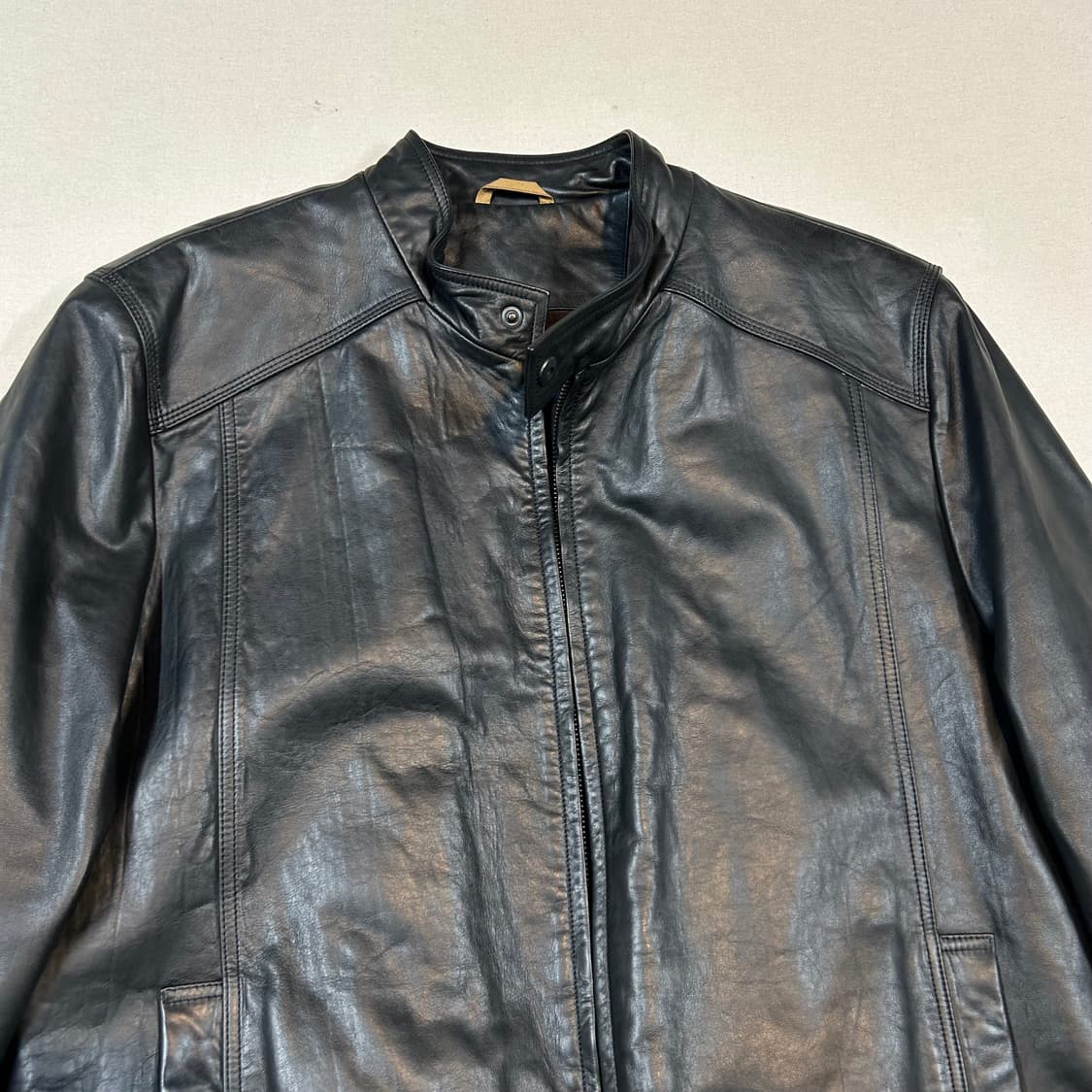 M) NAUTICA 노티카 카프스킨 송아지가죽 봄버 자켓 상품이미지2