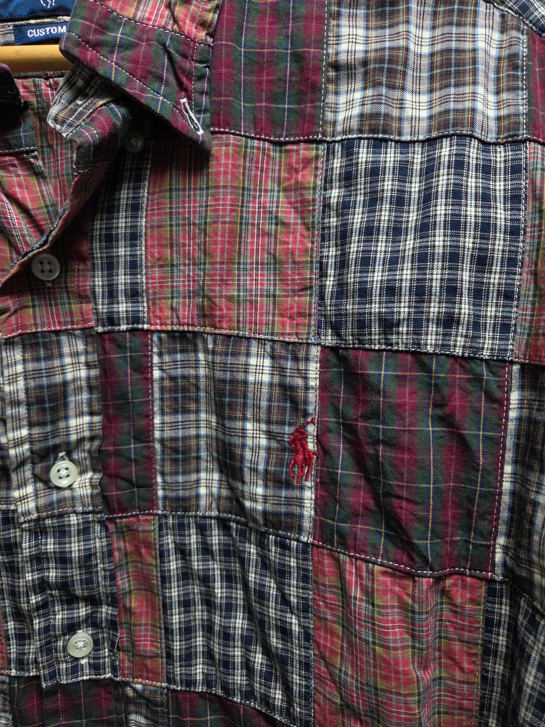 폴로 랄프로렌 패치워크 체크 셔츠 커스텀핏 xl 상품이미지3