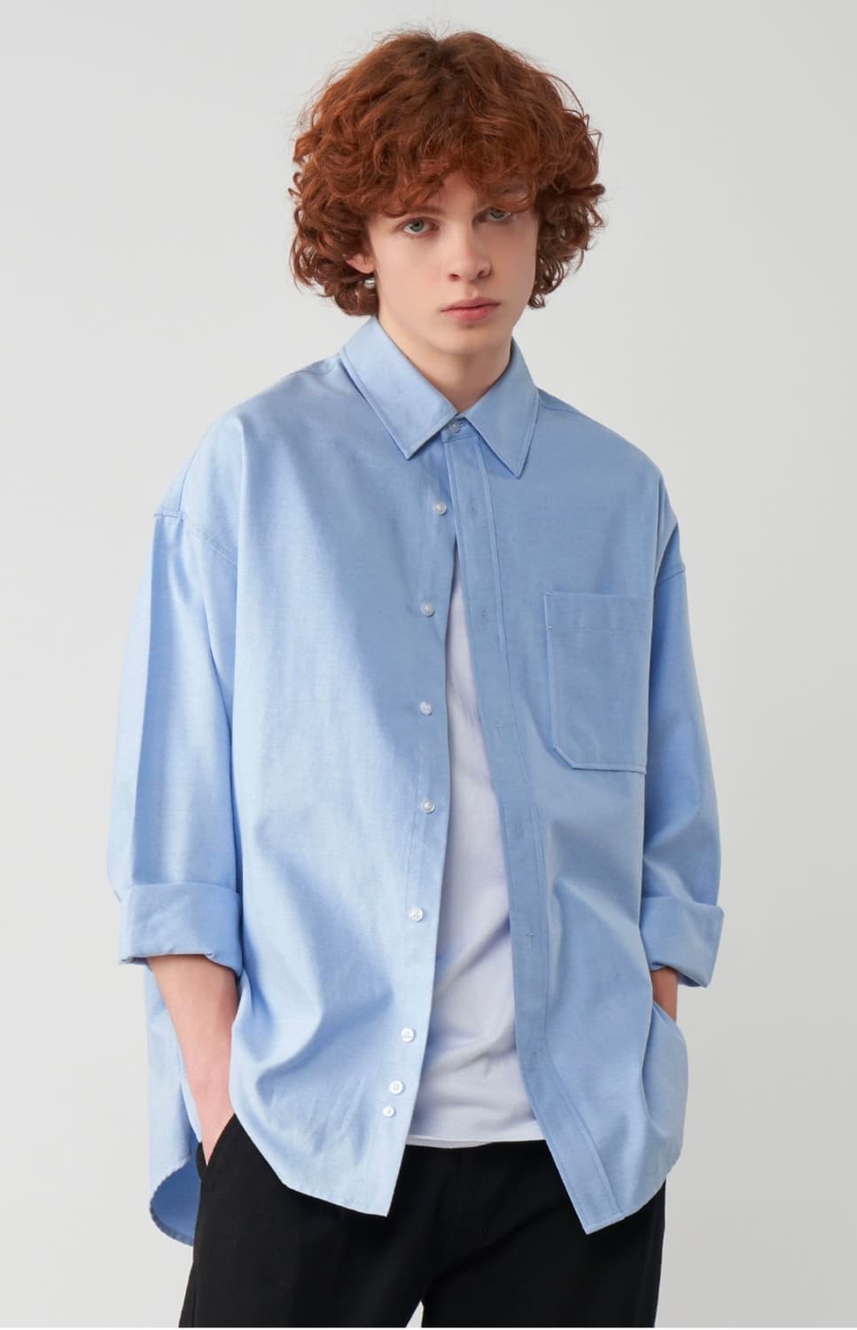 언탭트스튜디오_오버핏 옥스포드 셔츠_라이트블루M 상품이미지1