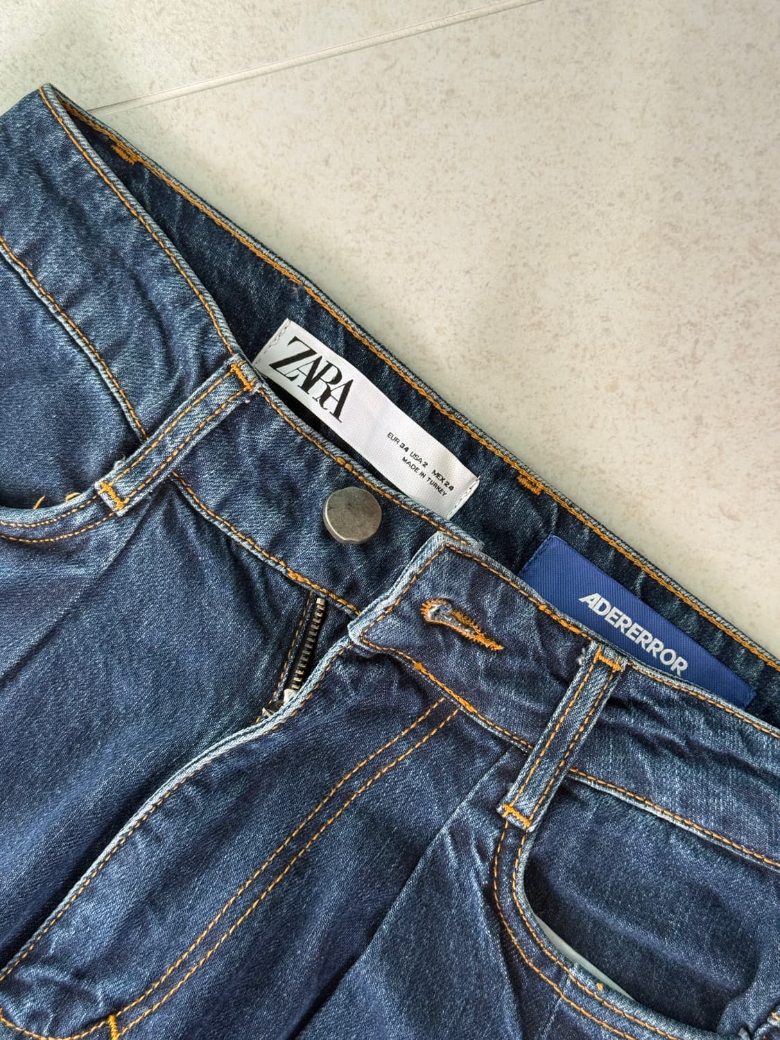 자라 아더에러 와이드 레그 진 블루  상품이미지4