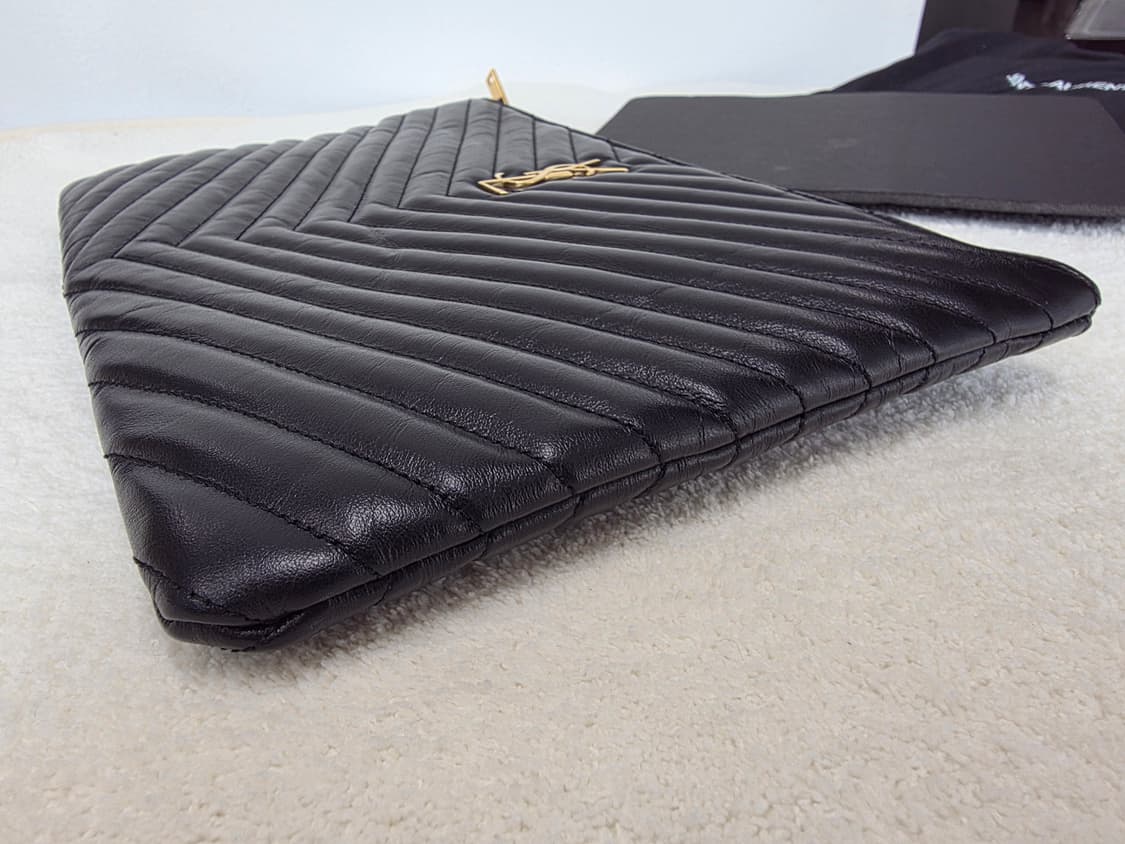 생로랑 금장 미듐 클러치 블랙 상품이미지8