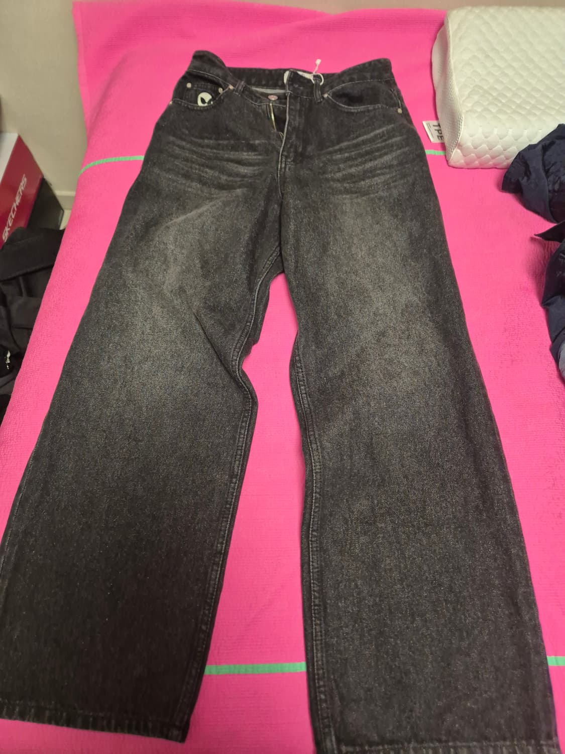 후드후드 블랙 흑청 데님 팬츠 상품이미지3