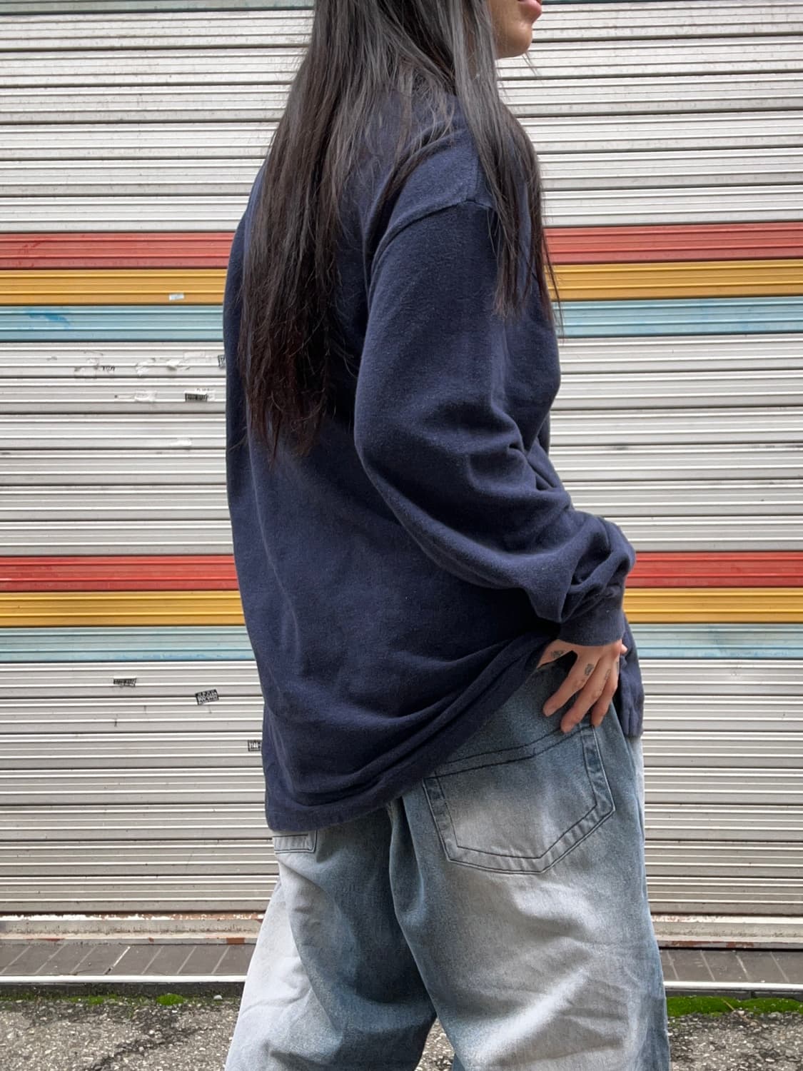 90s POLO 네이비 레드포니 pk카라 롱슬리브 상품이미지3