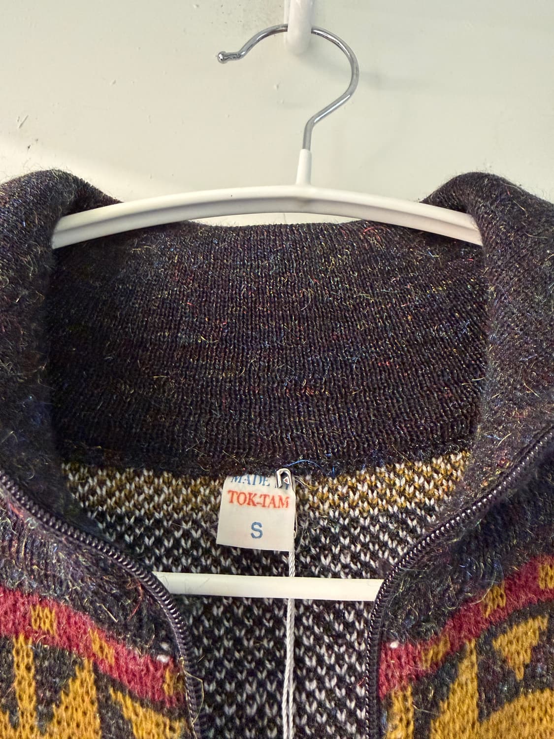 일본빈티지 페어아일 하프 반집업 스웨터 상품이미지5