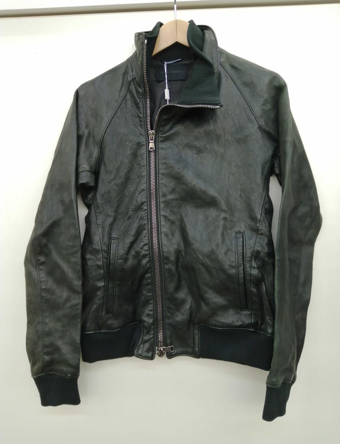 준 하시모토 사선 램스킨 레더 자켓 상품이미지2