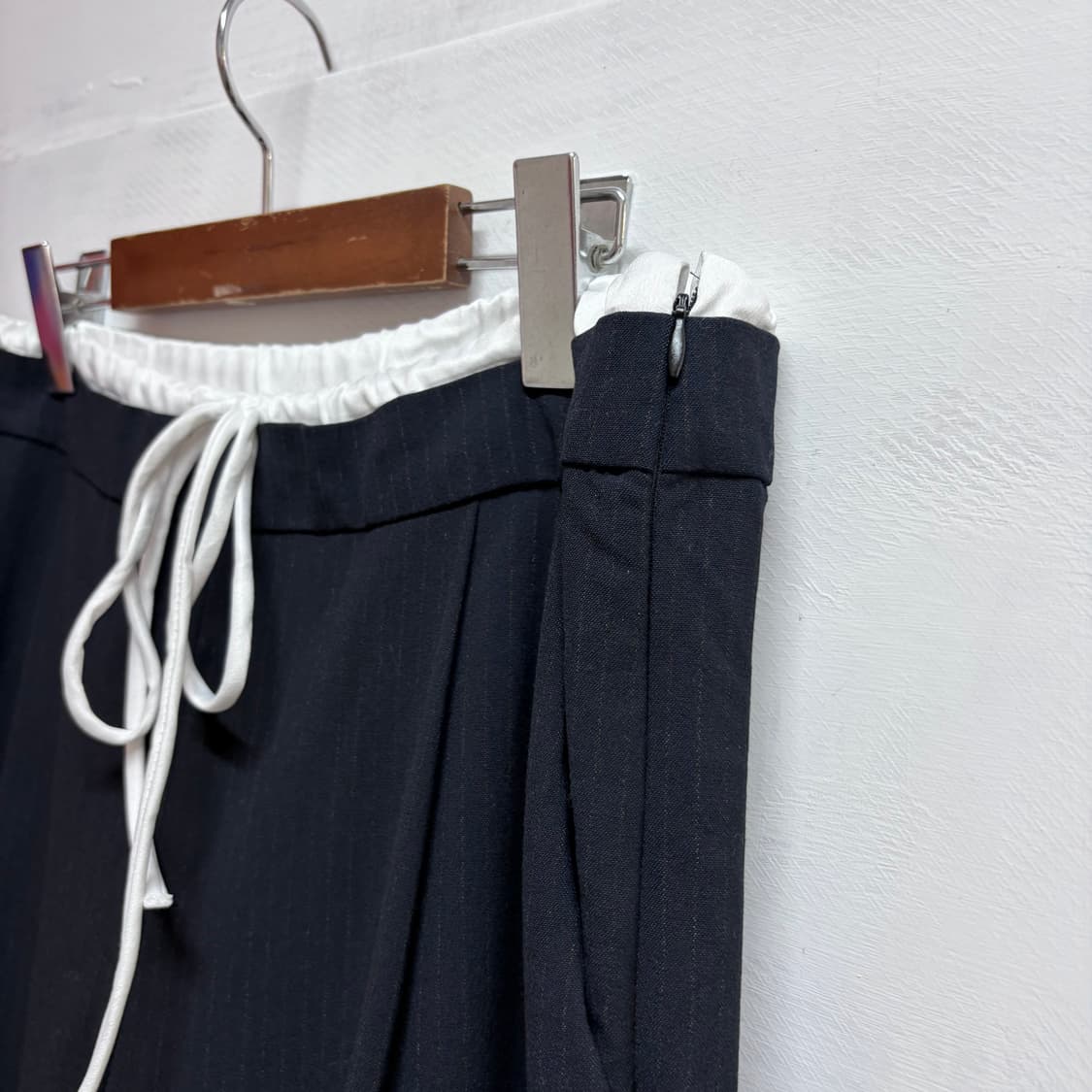 ZARA 자라 더블 웨이스트 트라우져 팬츠 네이비 L 상품이미지4