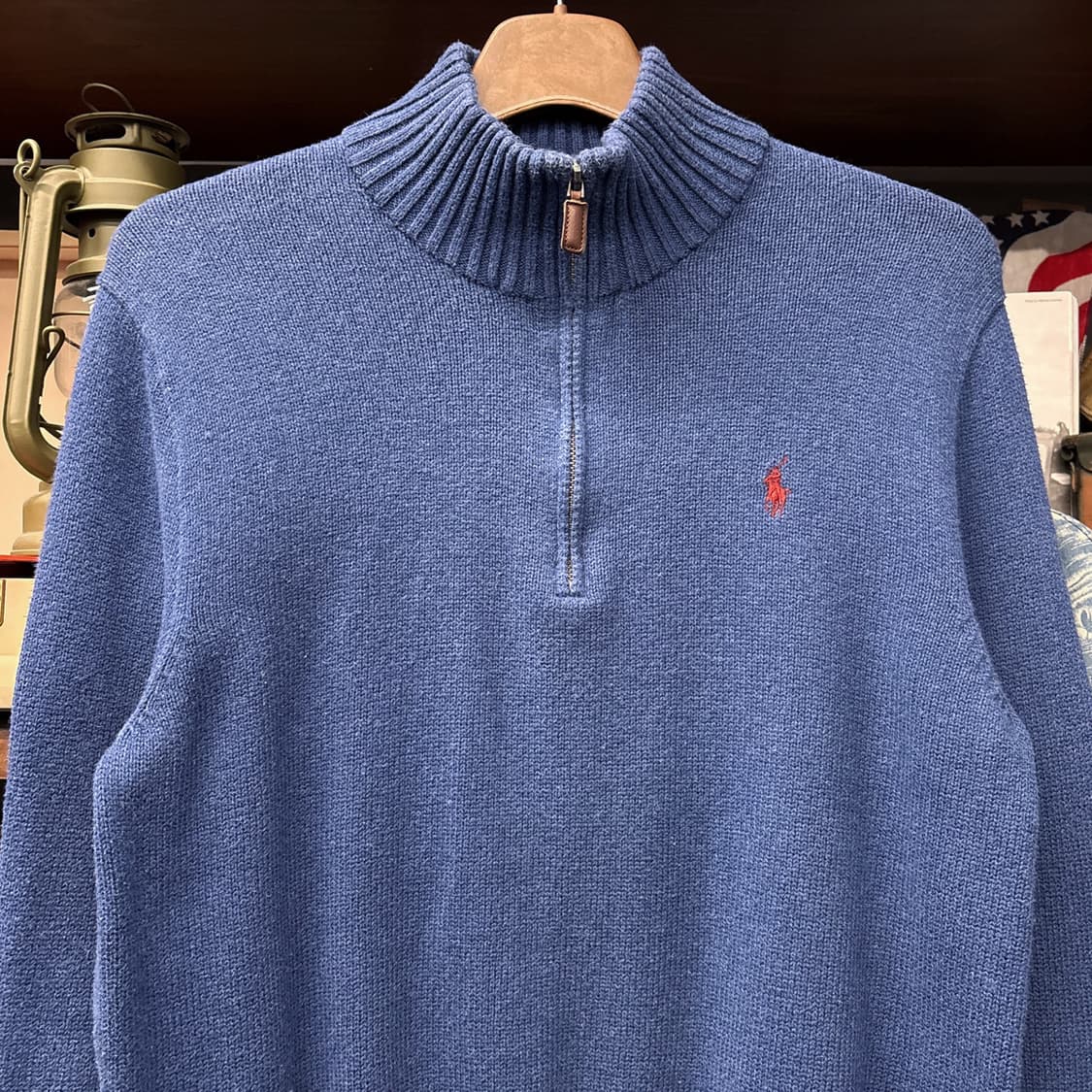 신형라벨 폴로 랄프로렌 청키립 코튼니트 하프집업 딥블루 N923 상품이미지3