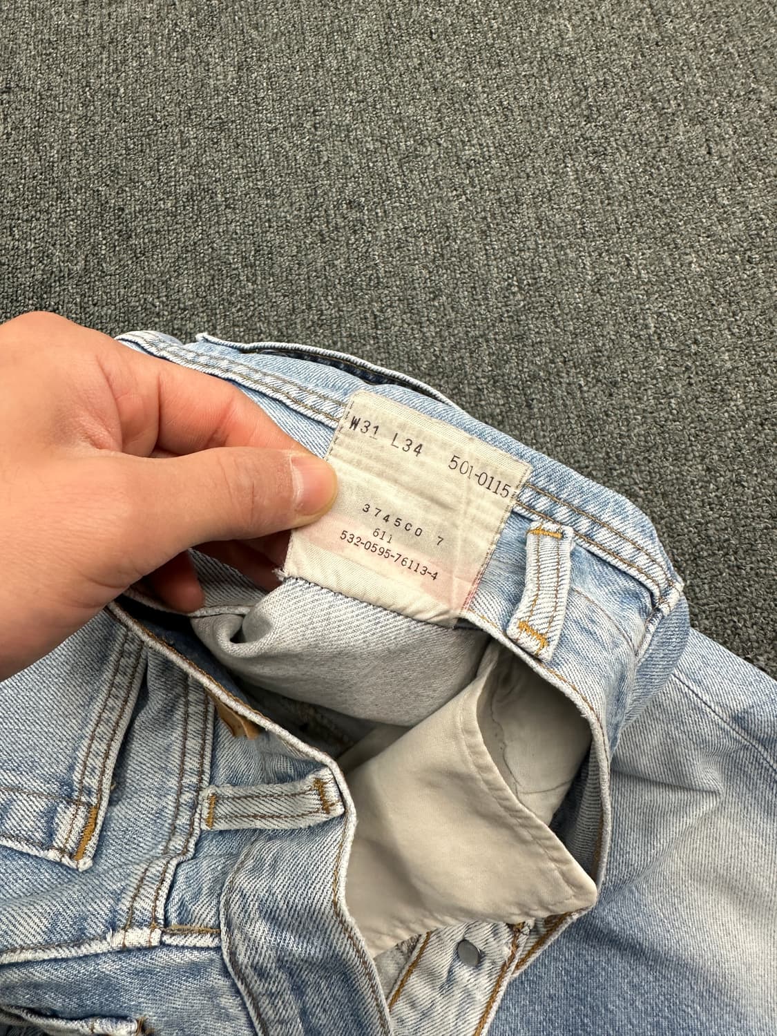 31/34) 90s 리바이스 501 연청 데님팬츠 상품이미지8
