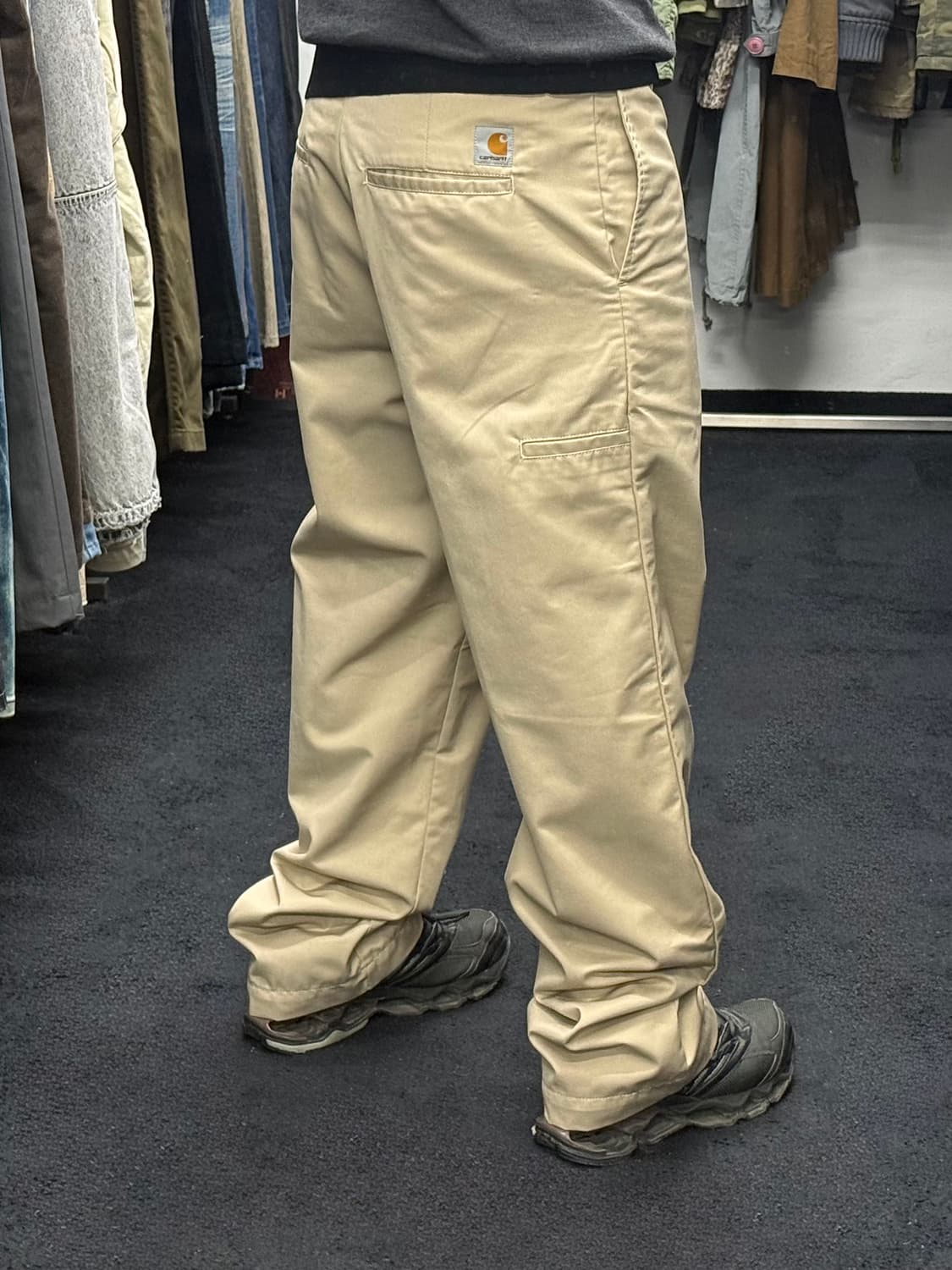 칼하트 wip 크래프터 와이드 치노 워크 팬츠 통바지 32 베이지 루즈핏 상품이미지1