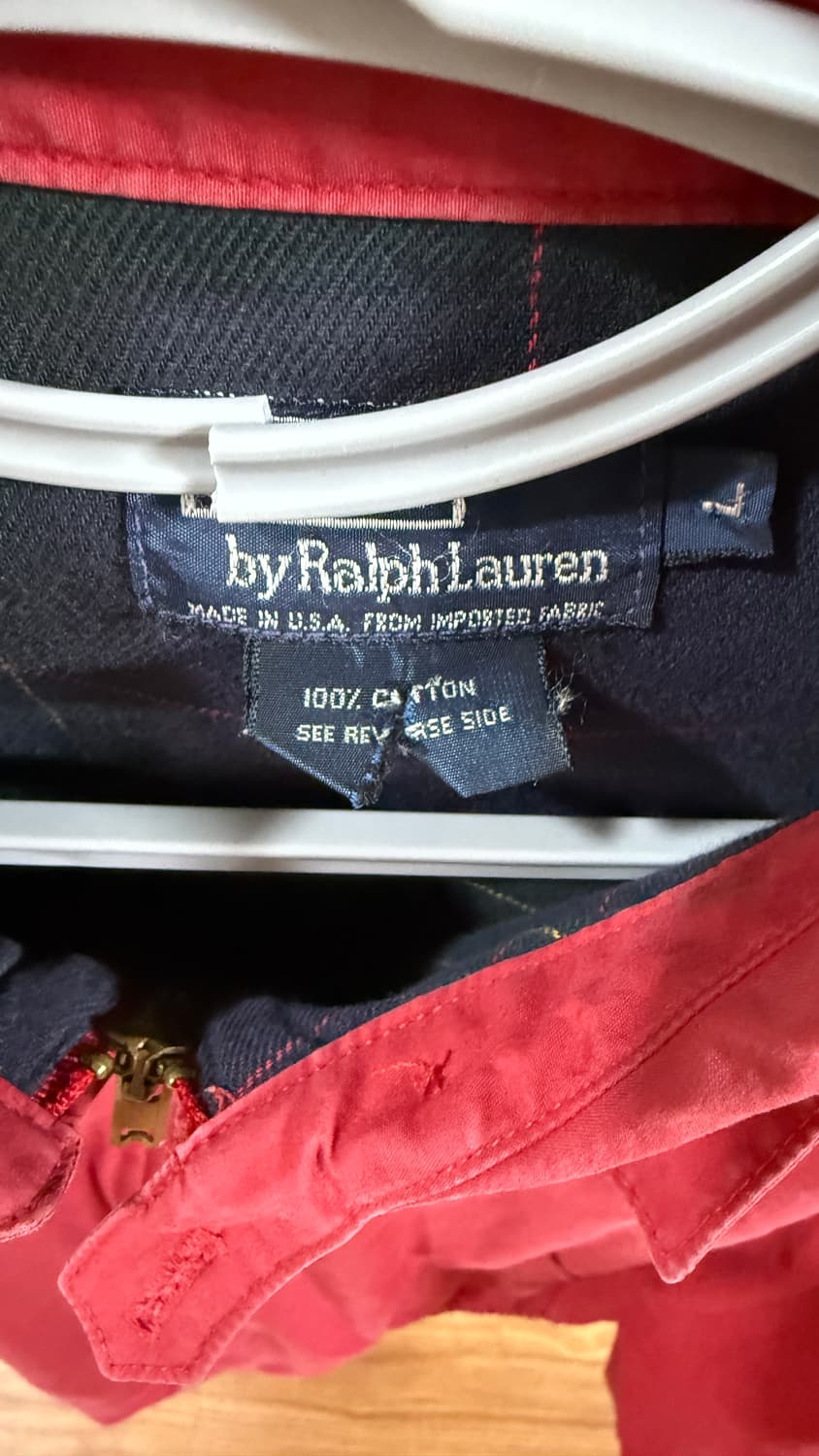 폴로 랄프로렌 코튼 해링턴 자켓 L 버건디 상품이미지5