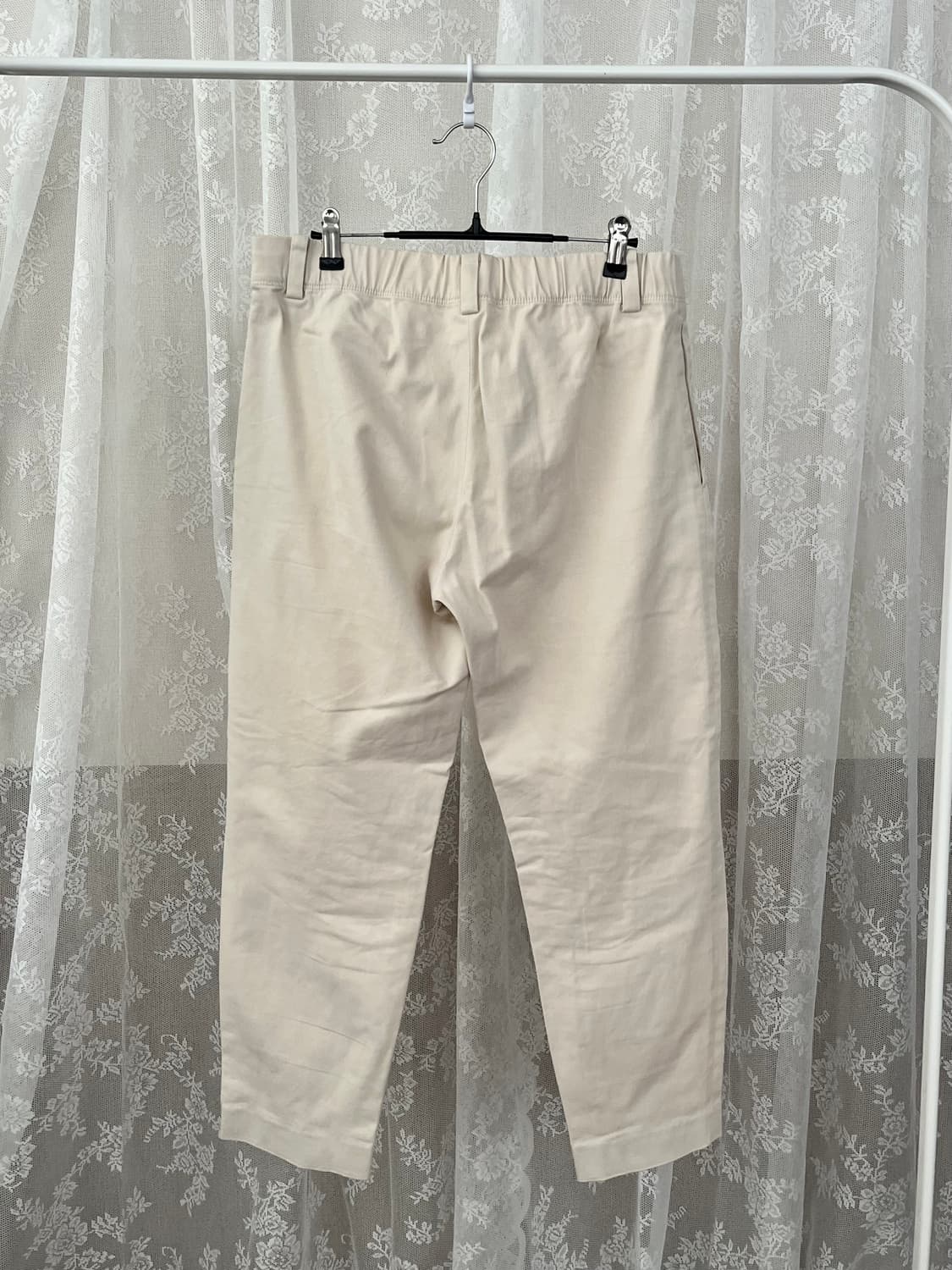 78-96) 한섬 시스템 테이퍼드핏 밴딩 코튼 팬츠 아이보리 상품이미지2