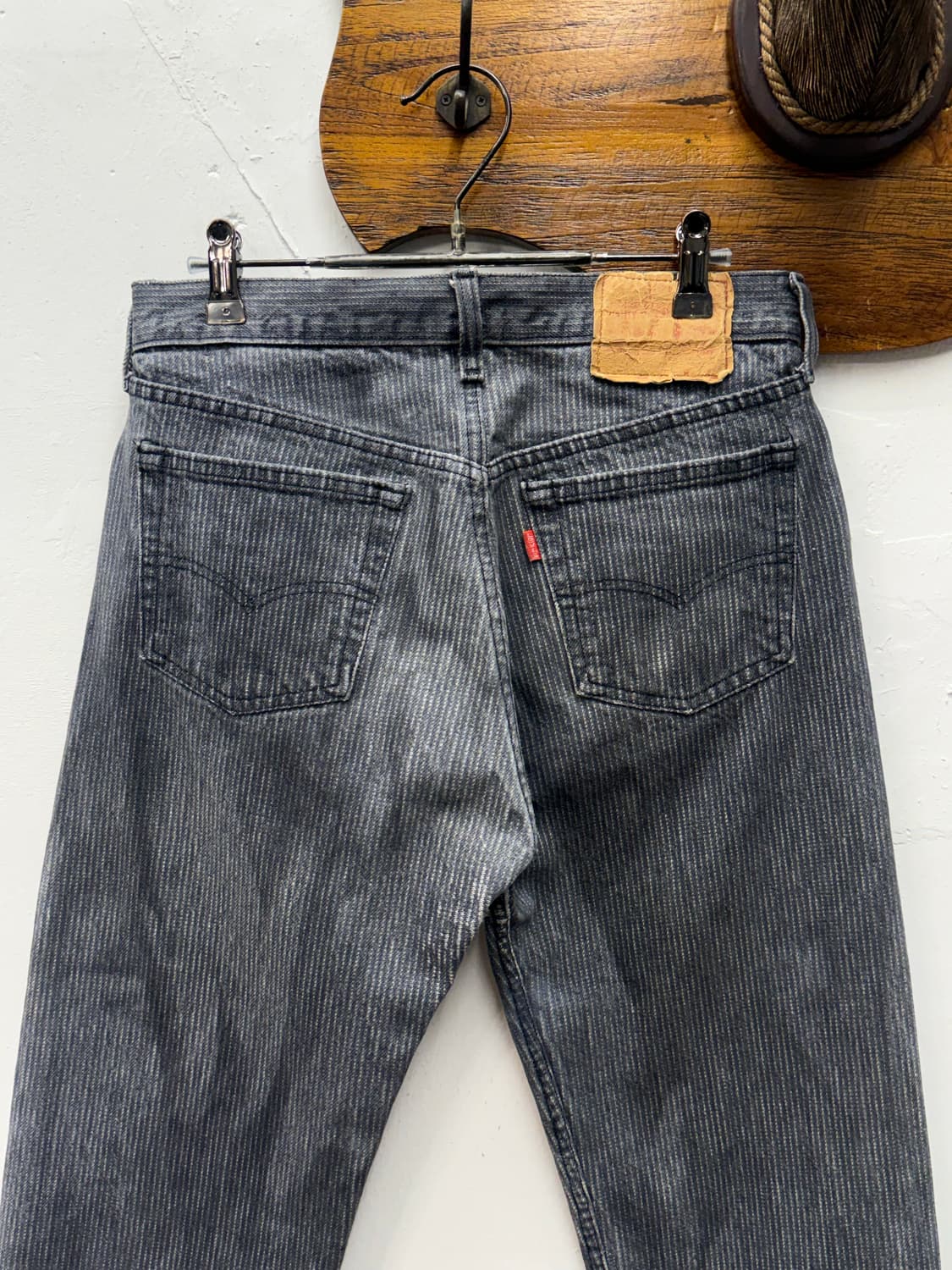 80s USA Levi’s 501 Hickory Stripe Denim  상품이미지2