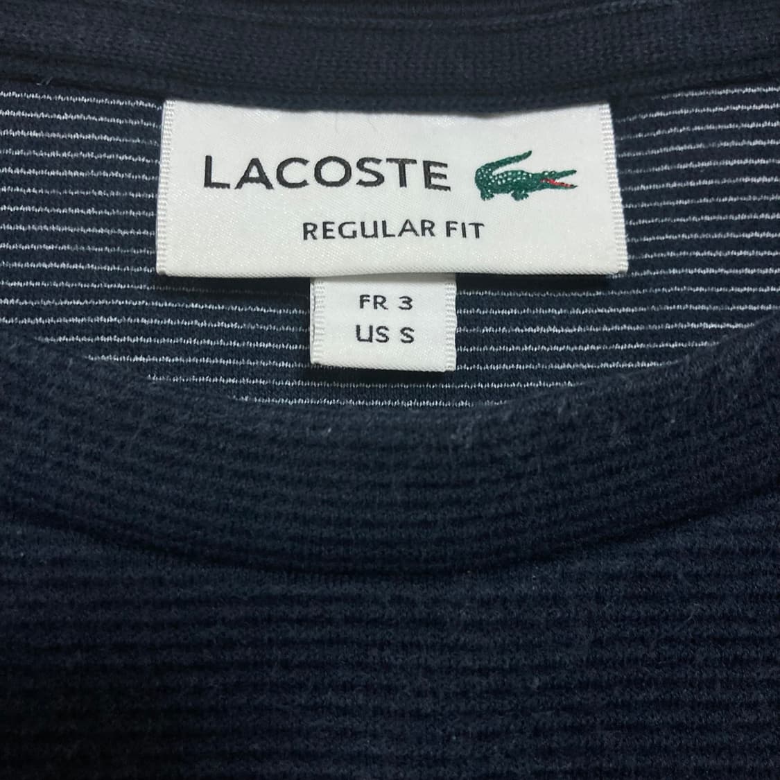 라코스테 스몰 로고 스트라이프 네이비 롱 슬리브 상품이미지3