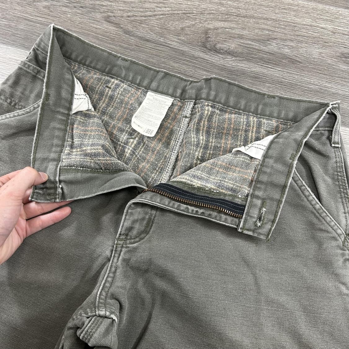 칼하트 빈티지 카펜터 더블 니 플란넬 워크팬츠 상품이미지2