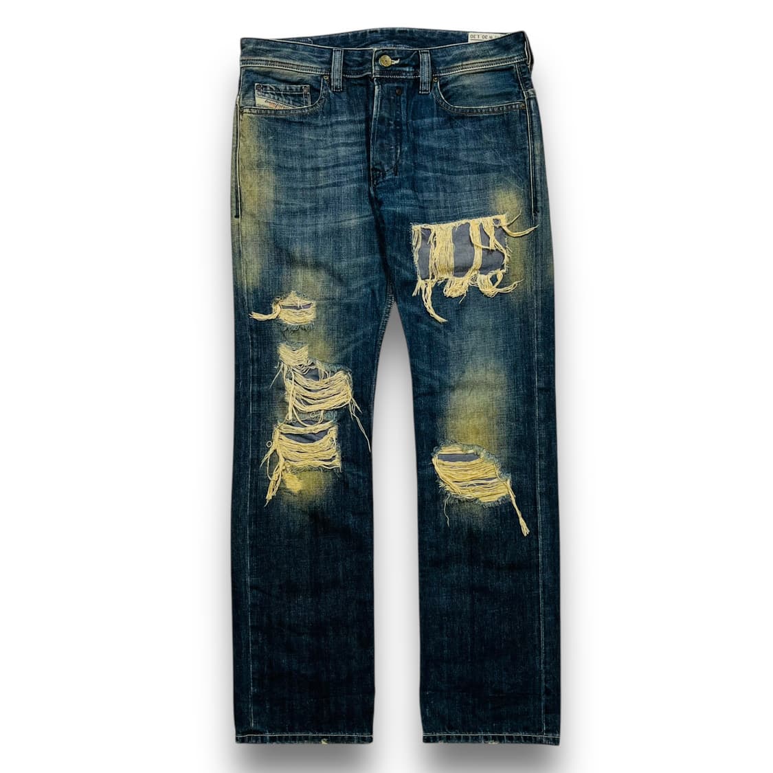 디젤 리페어드 디스트로이드 크랙 워시드 데님 팬츠 상품이미지1
