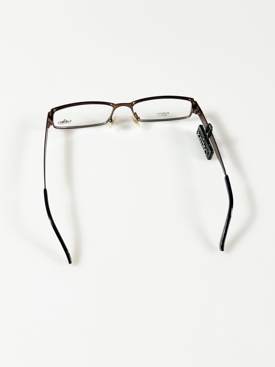 90s KALEIDO 슬림 스퀘어 브라운 메탈 빈티지 안경 상품이미지5