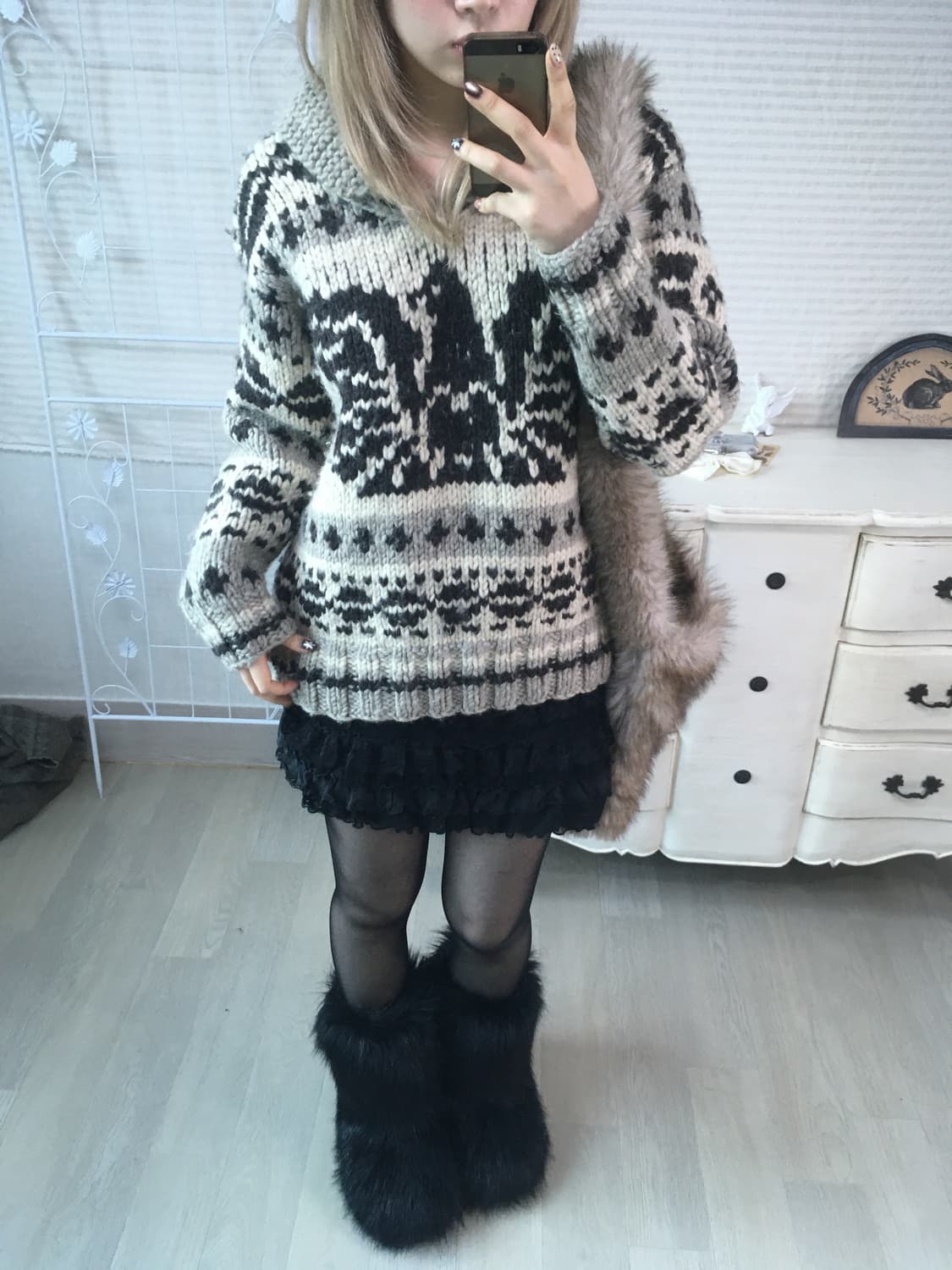 빈티지 코위찬 해비울 니트 상품이미지4