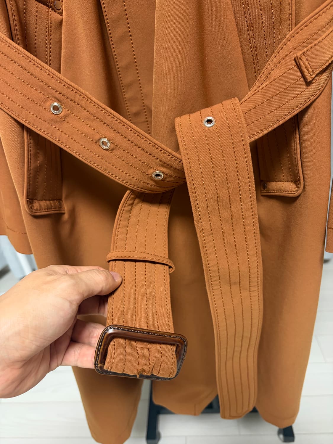 송지오 히든 트렌치코트 카멜 100(48) 상품이미지7