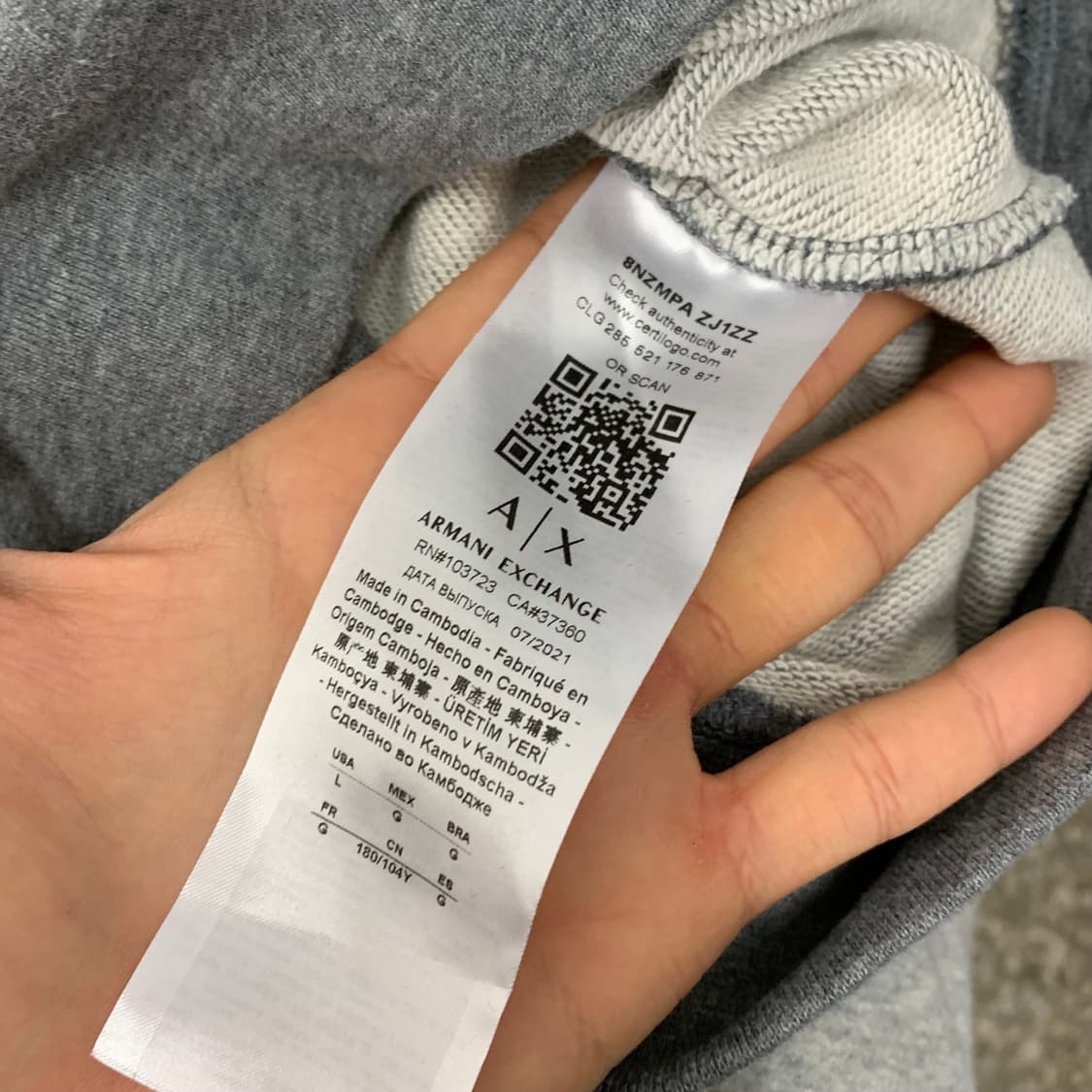 아르마니 익스체인지 자수로고 맨투맨 상품이미지4