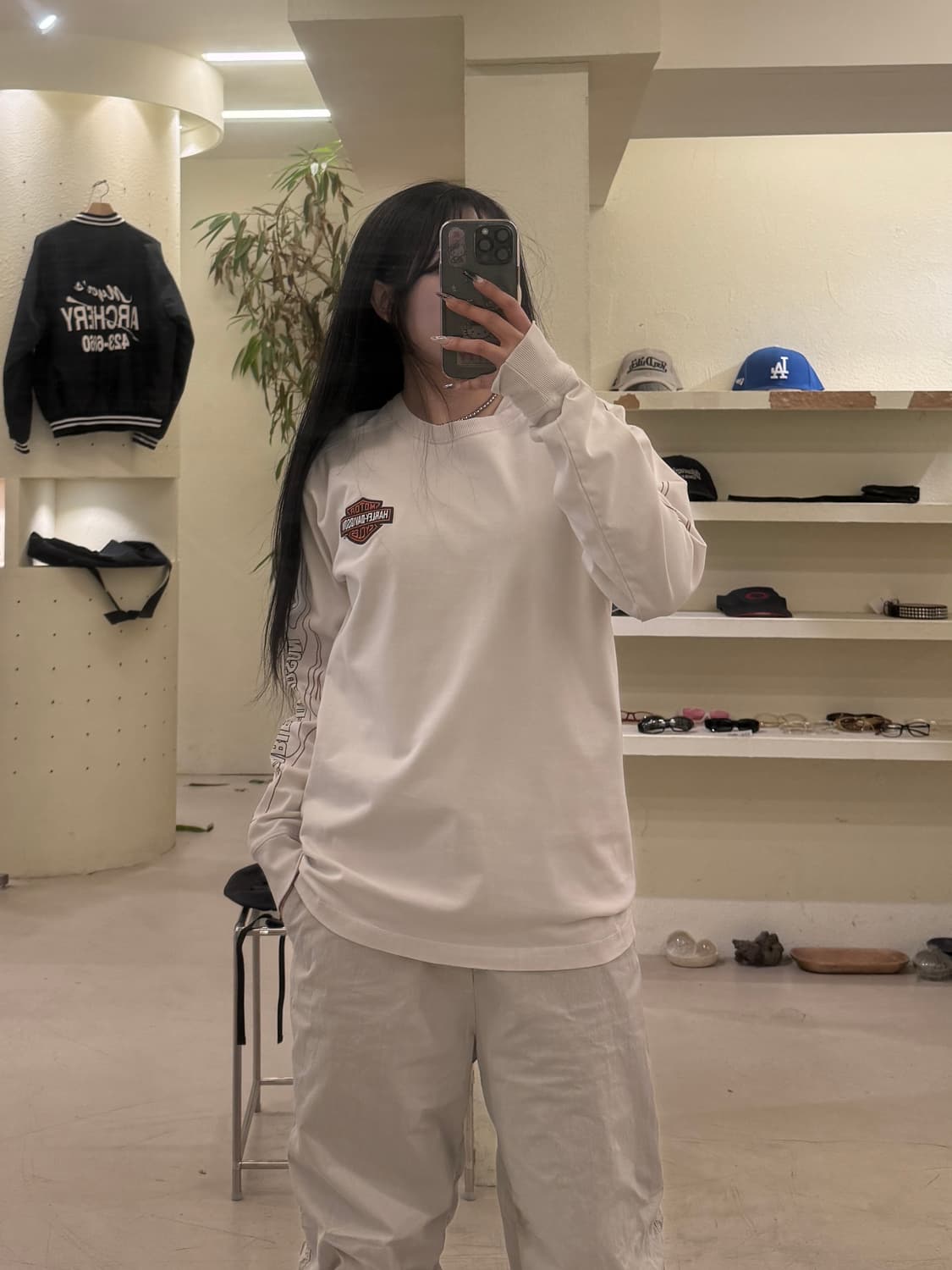 할리 데이비슨 플레임 빅로고 롱 슬리브 U728 상품이미지1