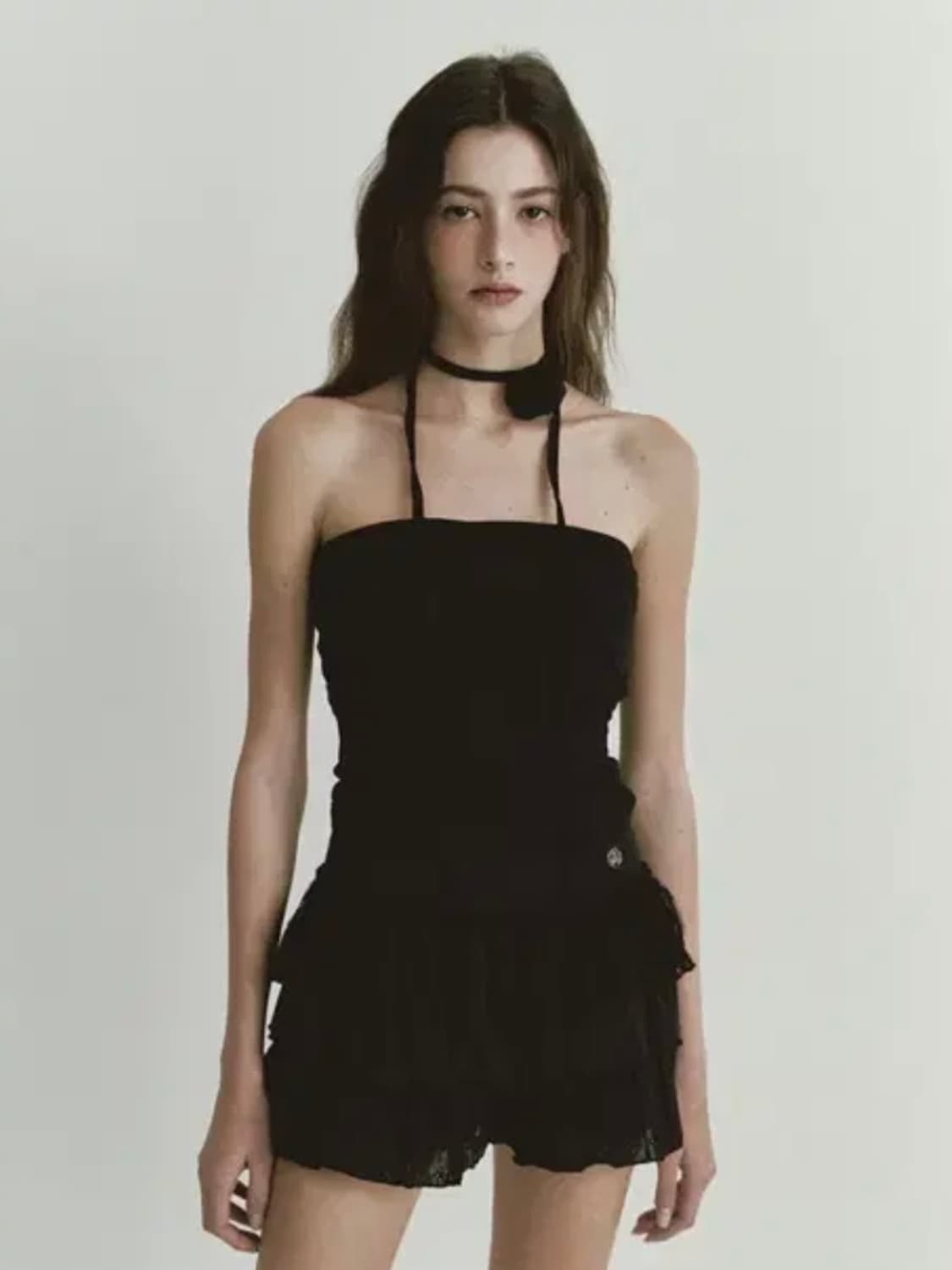 아수라 플라워셔링 탑 블랙 상품이미지1