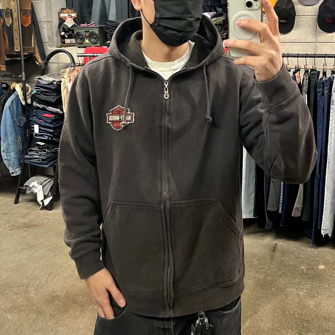 할리데이비슨 프린팅 후드 집업 (100-105) 상품이미지7