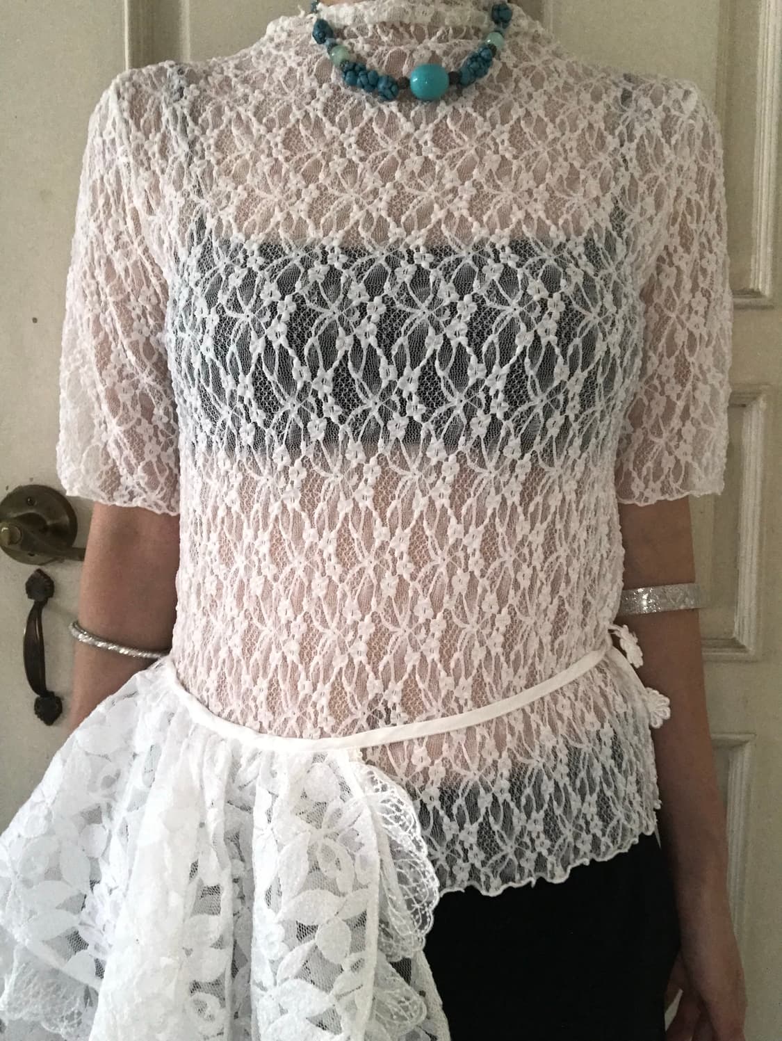 vintage lace see-through top 상품이미지3