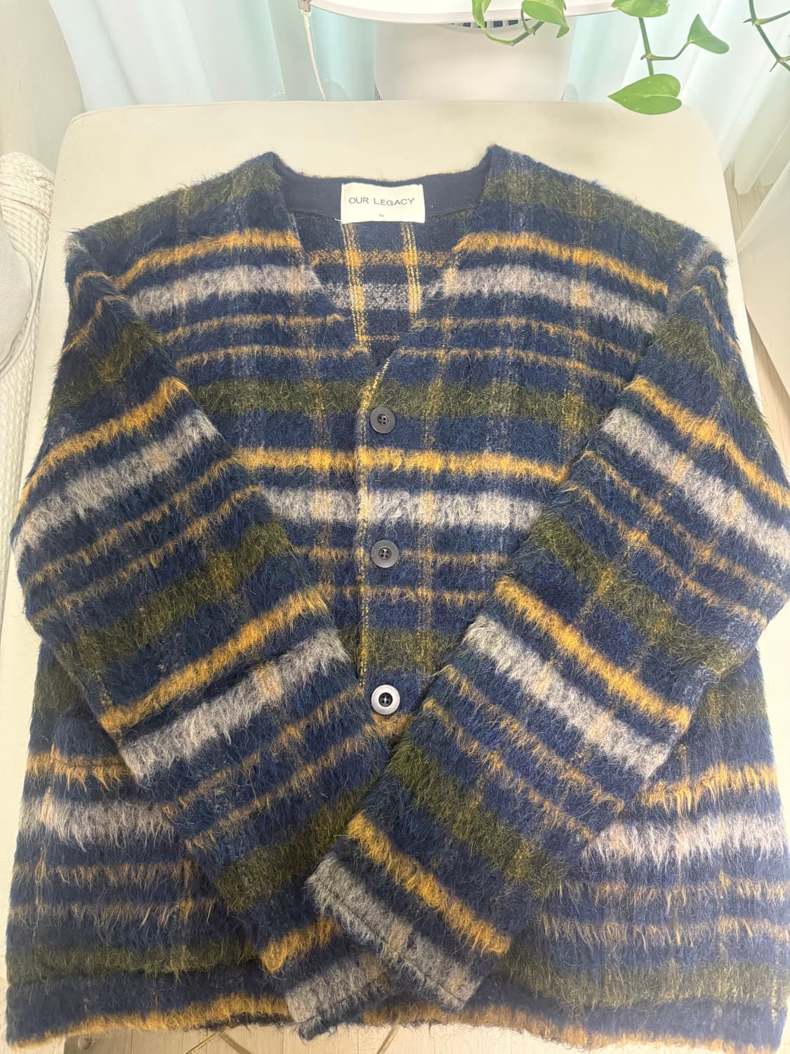 아워레가시 모헤어 체크 가디건 50 상품이미지1