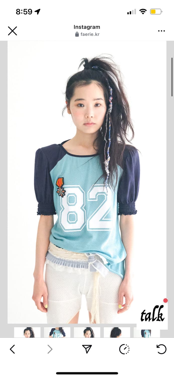샵 페어리 pad shoulder raglan half top 상품이미지1