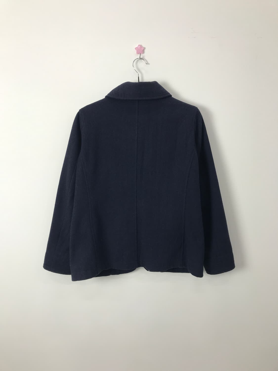Jpn Navy Shawl Collar Wool-Blend Coat 상품이미지6