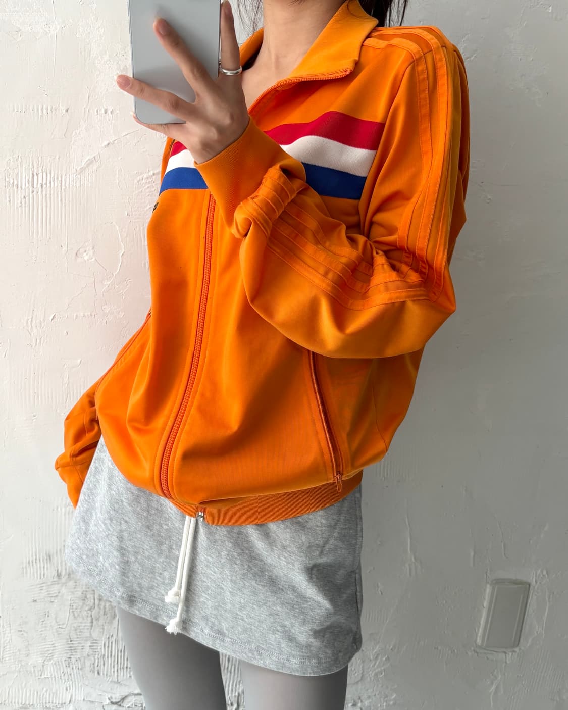 아디다스 오렌지 컬러 홀랜드 트랙탑 상품이미지3