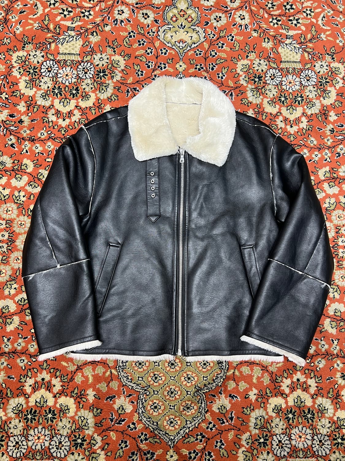 드로우핏 비건레더 무스탕 블랙 L 상품이미지1