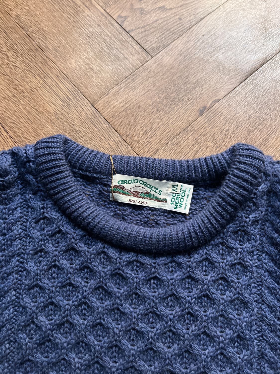 [2XL]90's Arancrafts 아일랜드제 피셔맨 아란 스웨터 상품이미지2