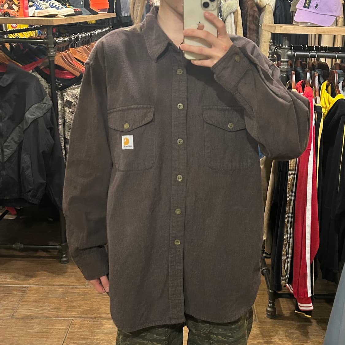 [HI] 칼하트 긴팔 데님 셔츠 브라운 상품이미지1