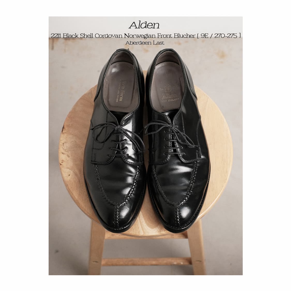 알든 2211 9E(270-275)사이즈 블랙 코도반 NST 더비 상품이미지1