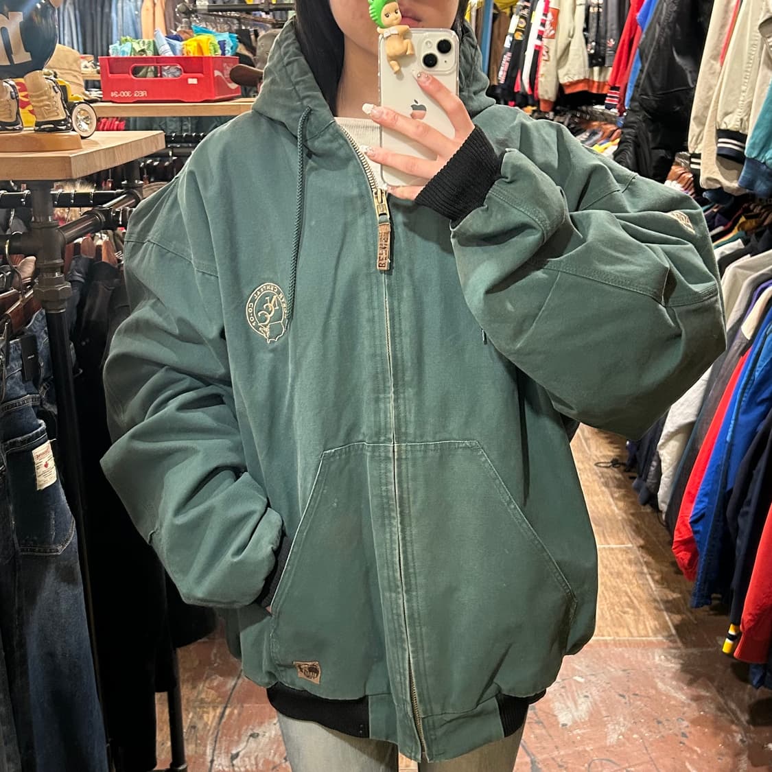 [HI] berne 후드 자켓 에메랄드  상품이미지2