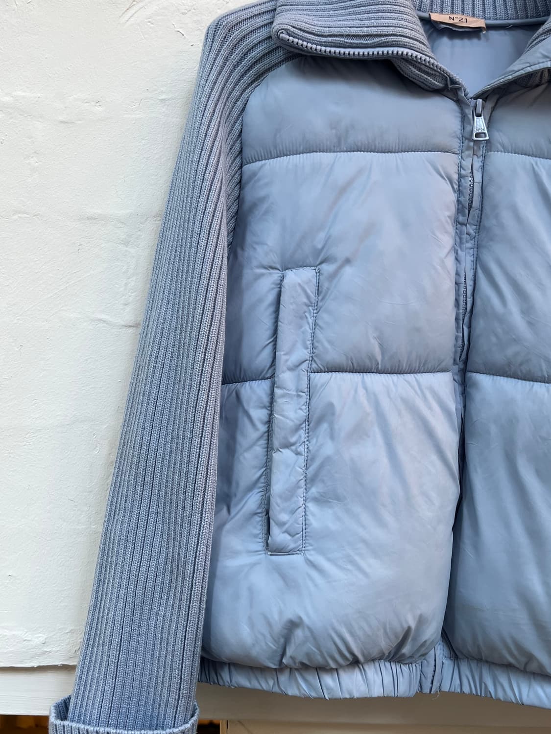 N21 키즈 블루 니트 패널 푸퍼 재킷 12 상품이미지3