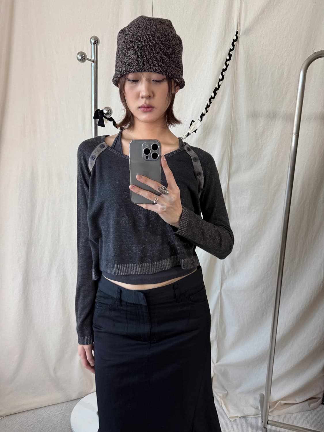 Sophia 그런지 니트 탑 상품이미지2